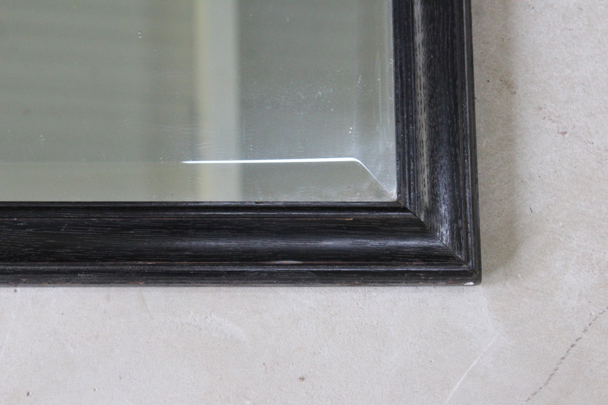 Antique Ebonised Wall Mirror - Kernow Furniture