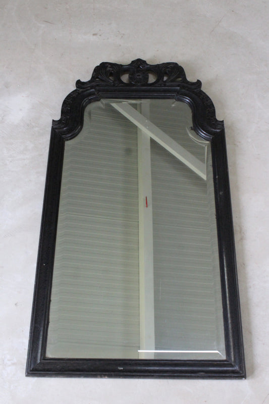 Antique Ebonised Wall Mirror - Kernow Furniture