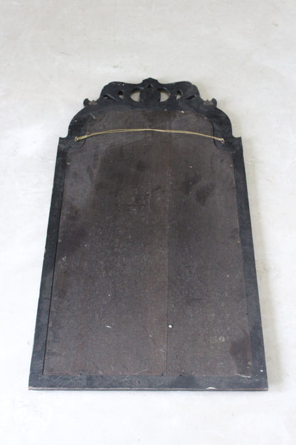 Antique Ebonised Wall Mirror - Kernow Furniture