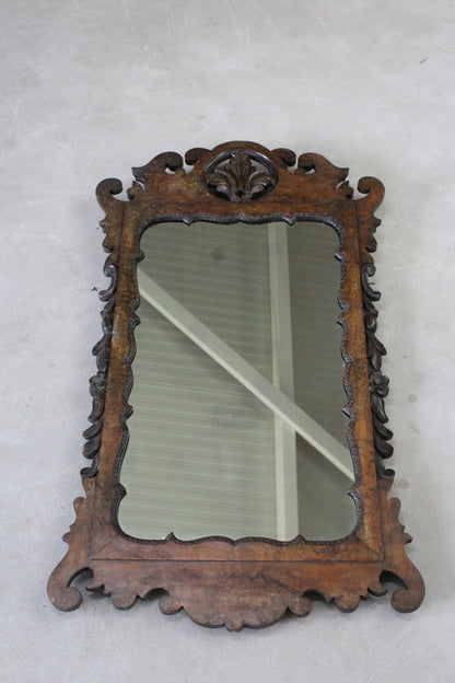 Antique Georgian Style Walnut Mirror - Kernow Furniture