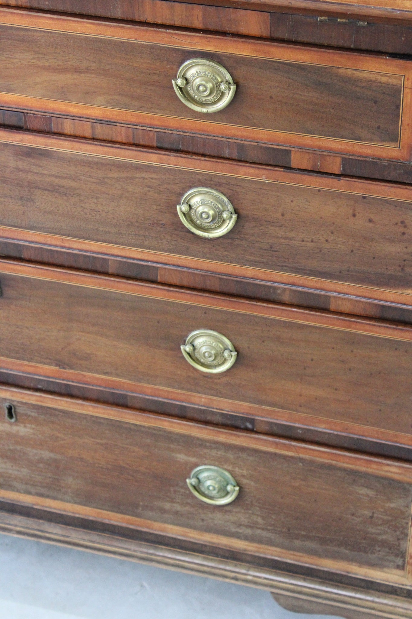 Antique Georgian Mahogany Bureau - Kernow Furniture