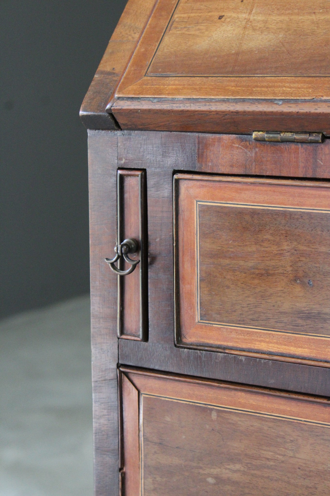 Antique Georgian Mahogany Bureau - Kernow Furniture