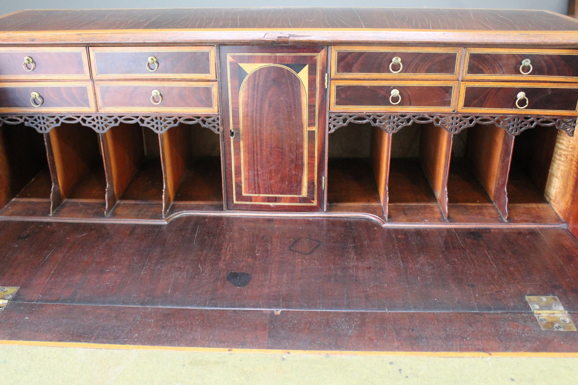 Antique Georgian Mahogany Bureau - Kernow Furniture