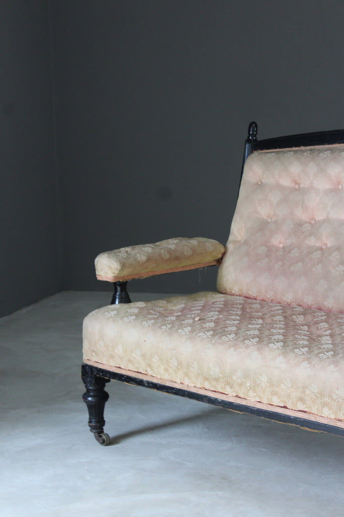 Antique Victorian Ebonised Sofa - Kernow Furniture