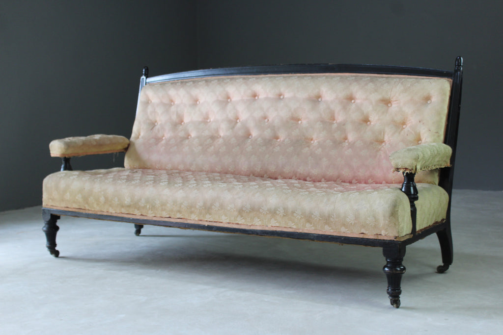 Antique Victorian Ebonised Sofa - Kernow Furniture