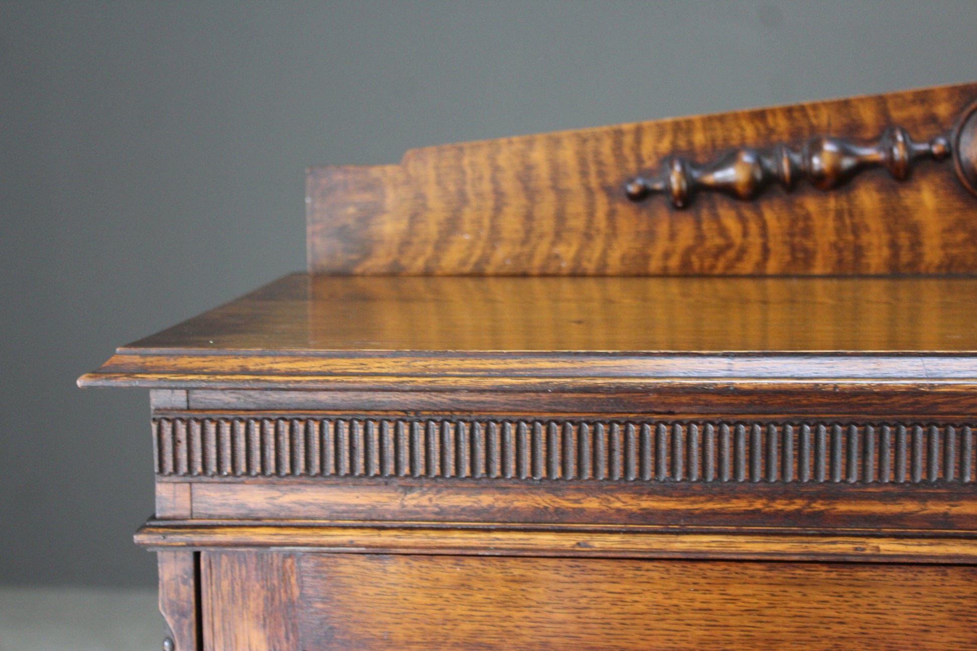 1930s Oak Lead Glazed Bookcase - Kernow Furniture