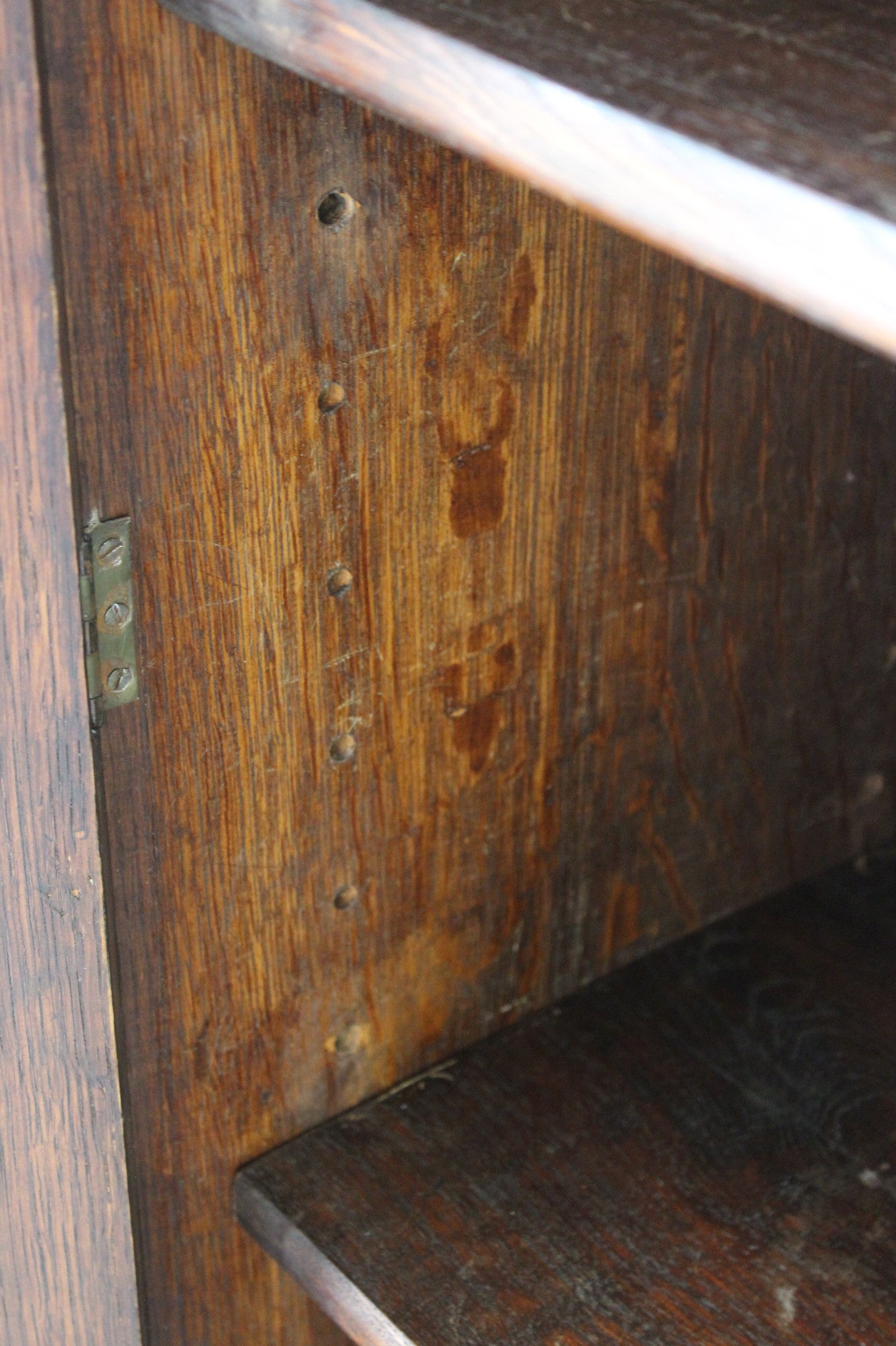 1930s Oak Lead Glazed Bookcase - Kernow Furniture