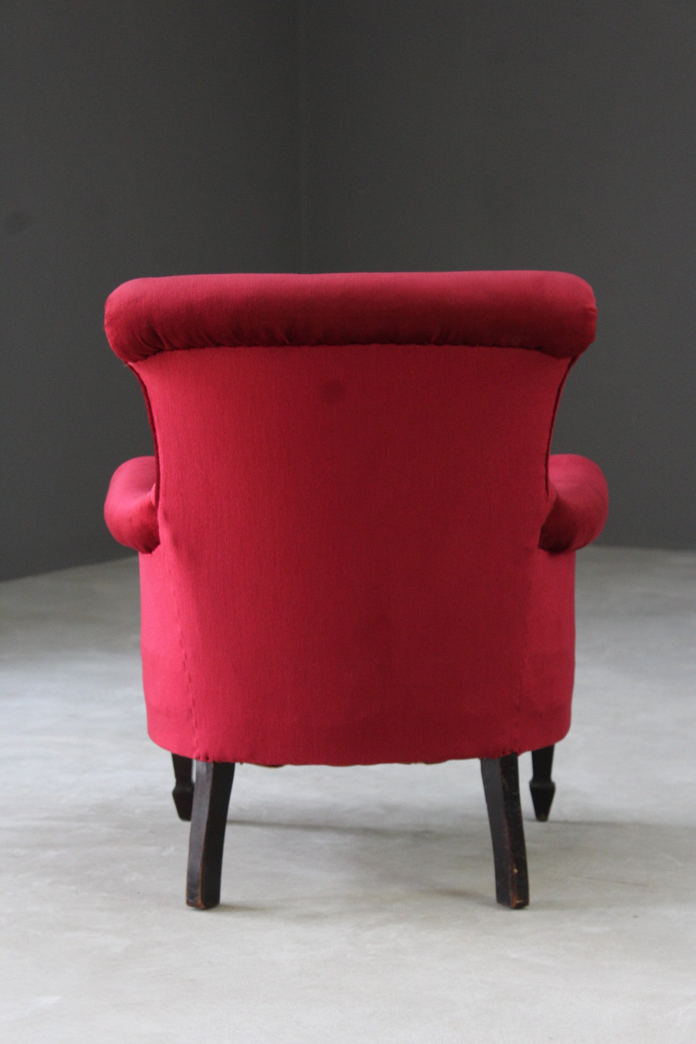 Antique Red Upholstered Armchair - Kernow Furniture