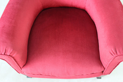 Antique Red Upholstered Armchair - Kernow Furniture