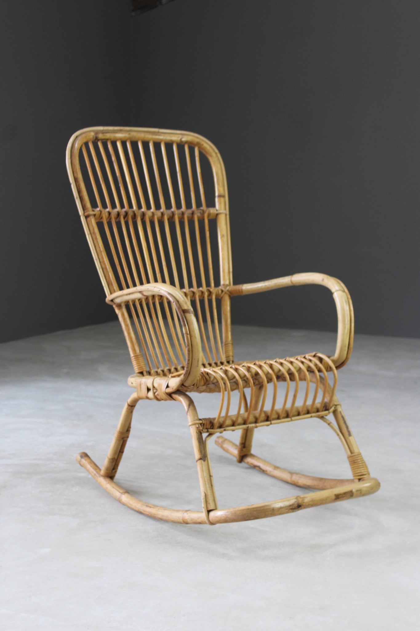 Retro Bamboo Cane Rocking Chair - Kernow Furniture