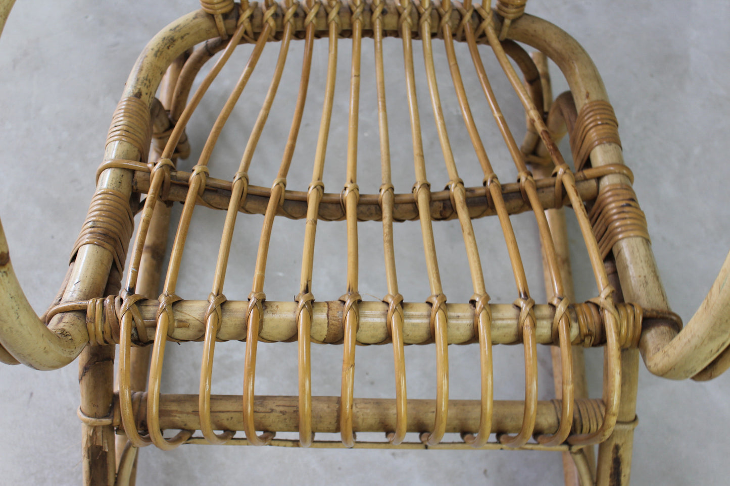 Retro Bamboo Cane Rocking Chair - Kernow Furniture