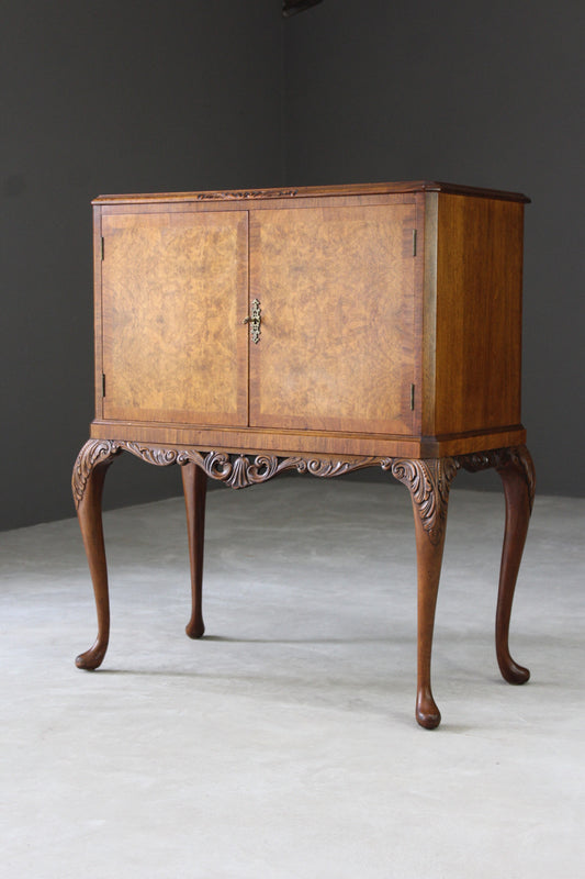 Vintage Walnut Veneer Cocktail Cabinet - Kernow Furniture
