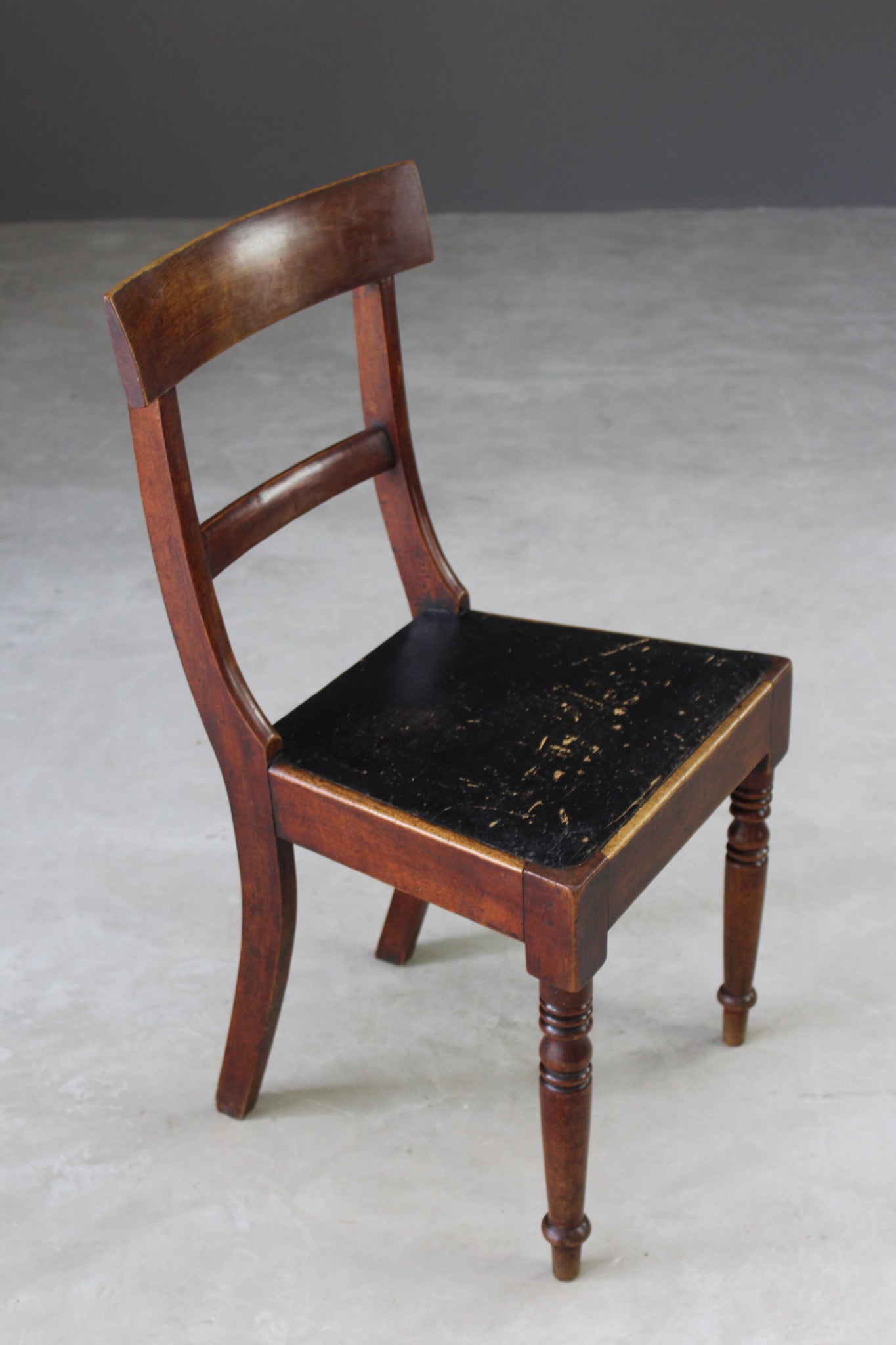 Single Antique Mahogany Bar Back Dining Chair - Kernow Furniture