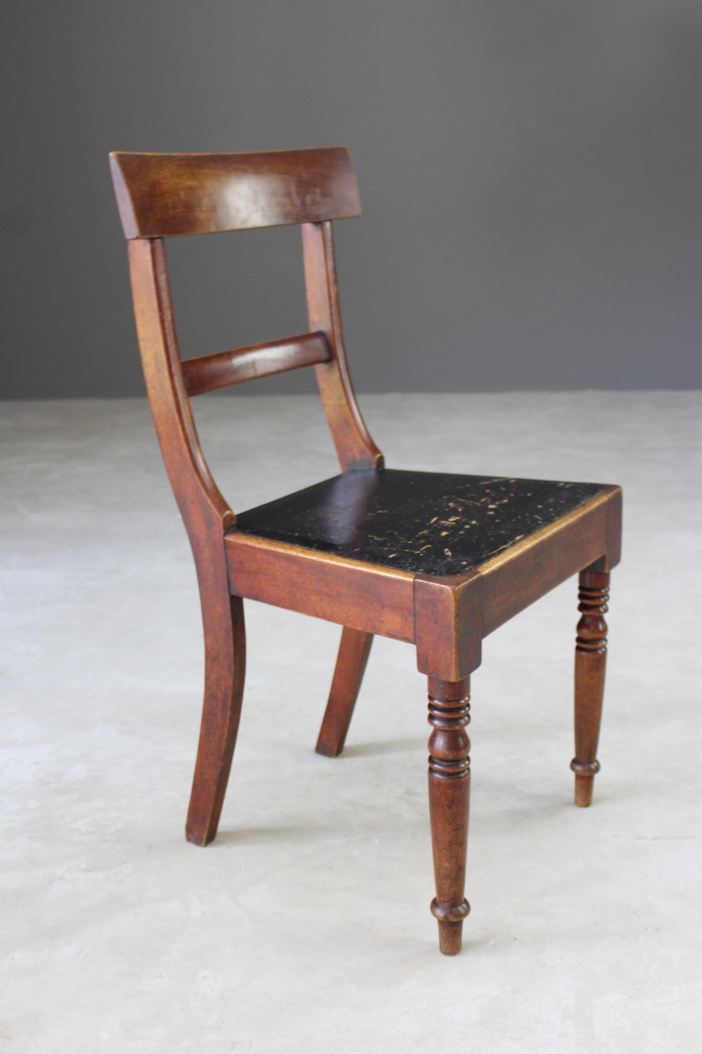 Single Antique Mahogany Bar Back Dining Chair - Kernow Furniture