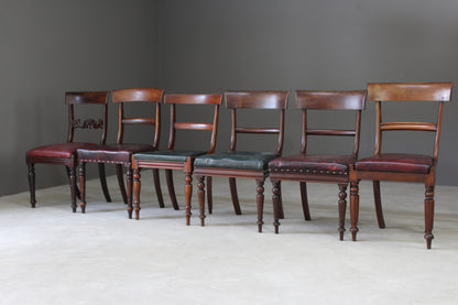 Harlequin Set of 6 19th Century Mahogany Dining Chairs - Kernow Furniture