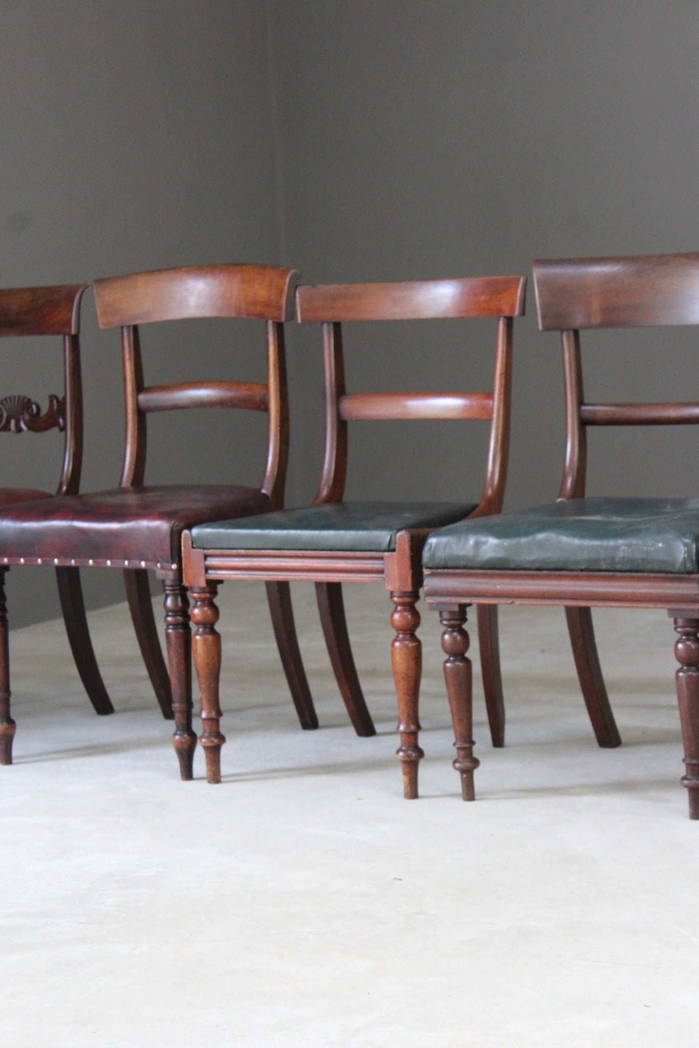 Harlequin Set of 6 19th Century Mahogany Dining Chairs - Kernow Furniture