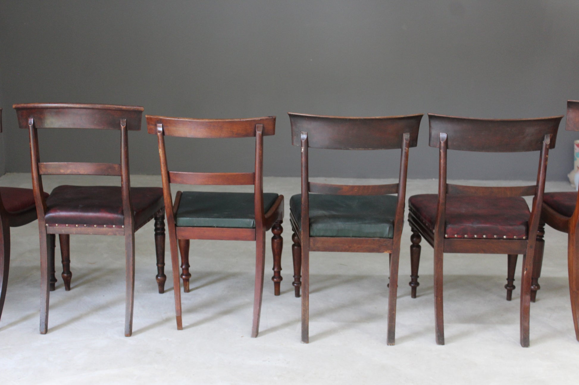 Harlequin Set of 6 19th Century Mahogany Dining Chairs - Kernow Furniture