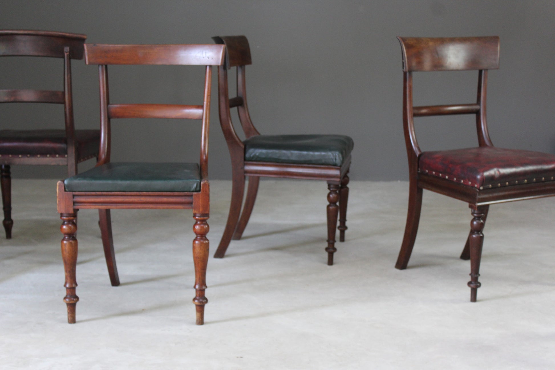 Harlequin Set of 6 19th Century Mahogany Dining Chairs - Kernow Furniture