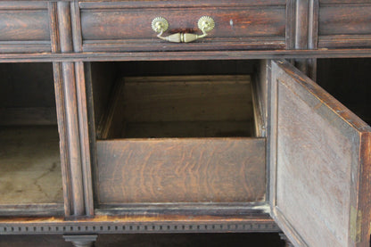 Antique Dark Oak Jacobean Style Sideboard - Kernow Furniture