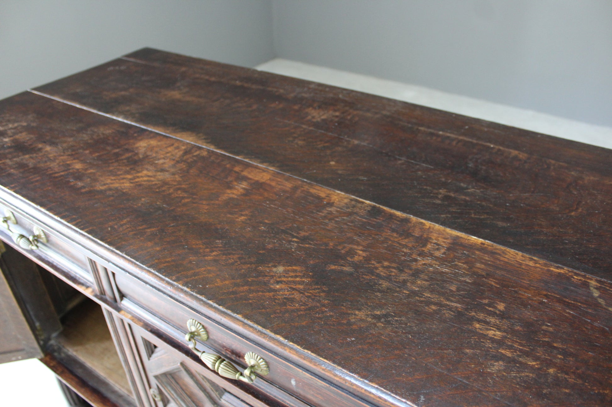 Antique Dark Oak Jacobean Style Sideboard - Kernow Furniture