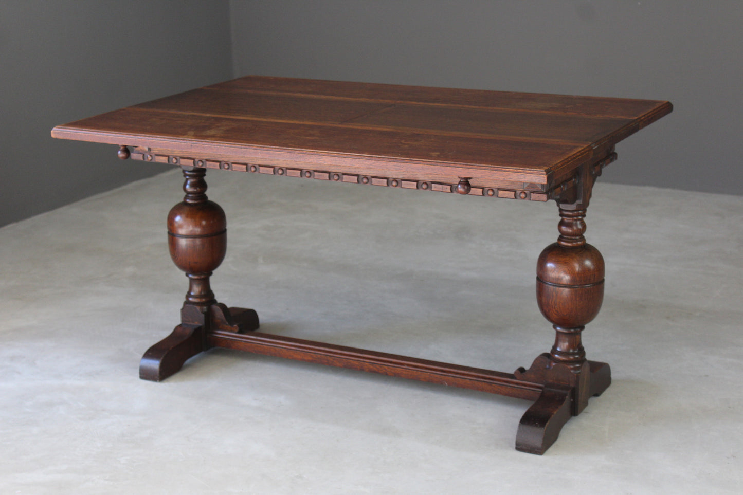 Narrow Oak Refectory Dining Table - Kernow Furniture