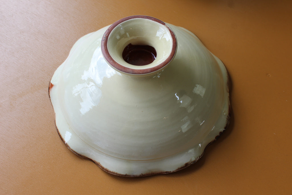 Glazed Earthenware Bowl on Stem - Kernow Furniture