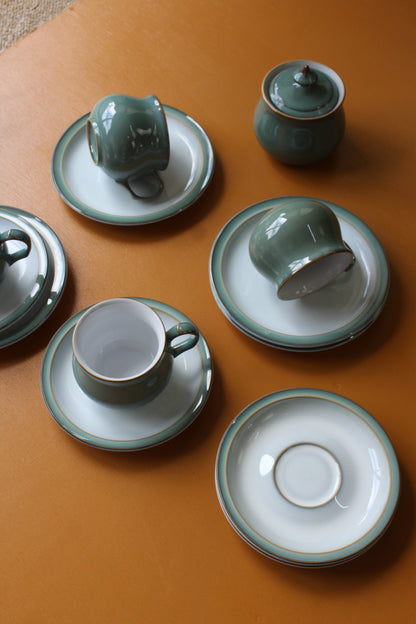 Denby Regency Green Cups Saucers & Plates - Kernow Furniture