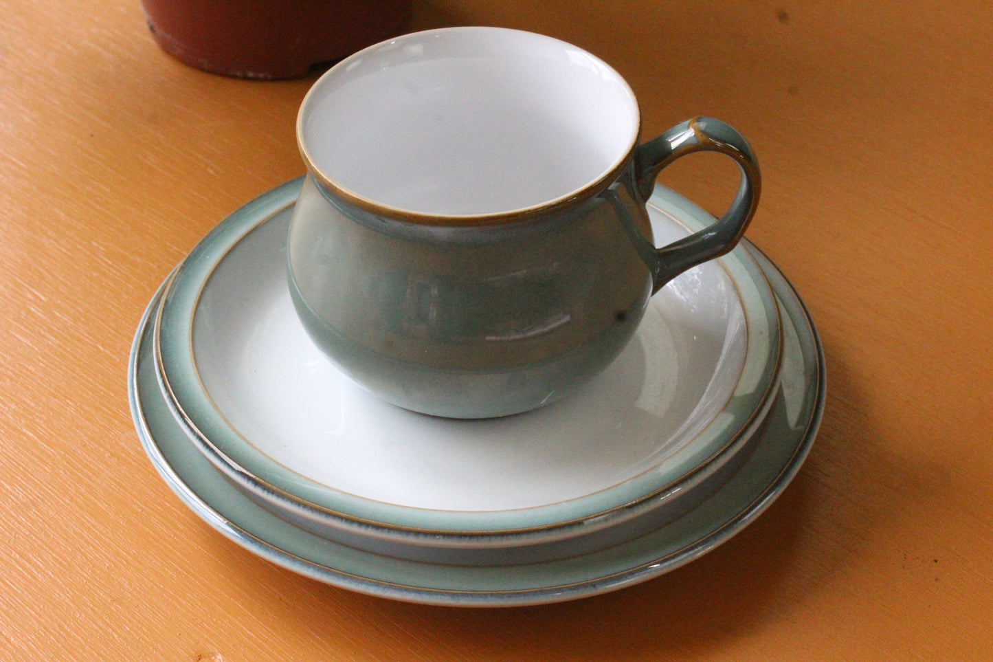 Denby Regency Green Cups Saucers & Plates - Kernow Furniture