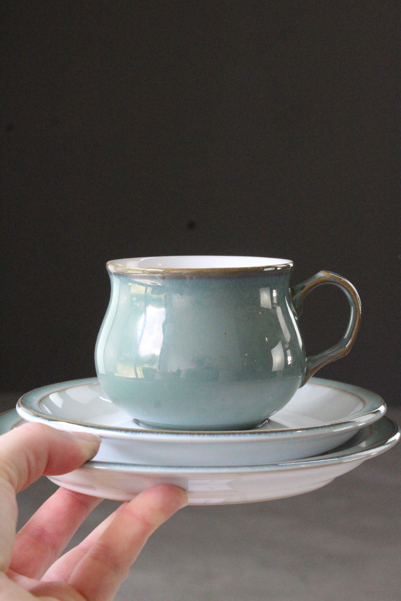 Denby Regency Green Cups Saucers & Plates - Kernow Furniture