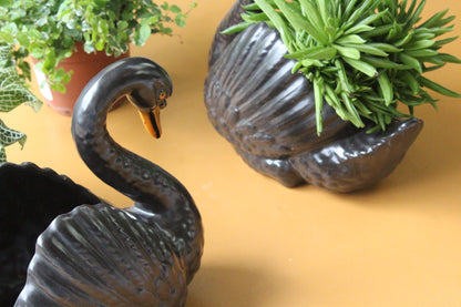 Pair Dartmouth Pottery Swan Plant Pots - Kernow Furniture