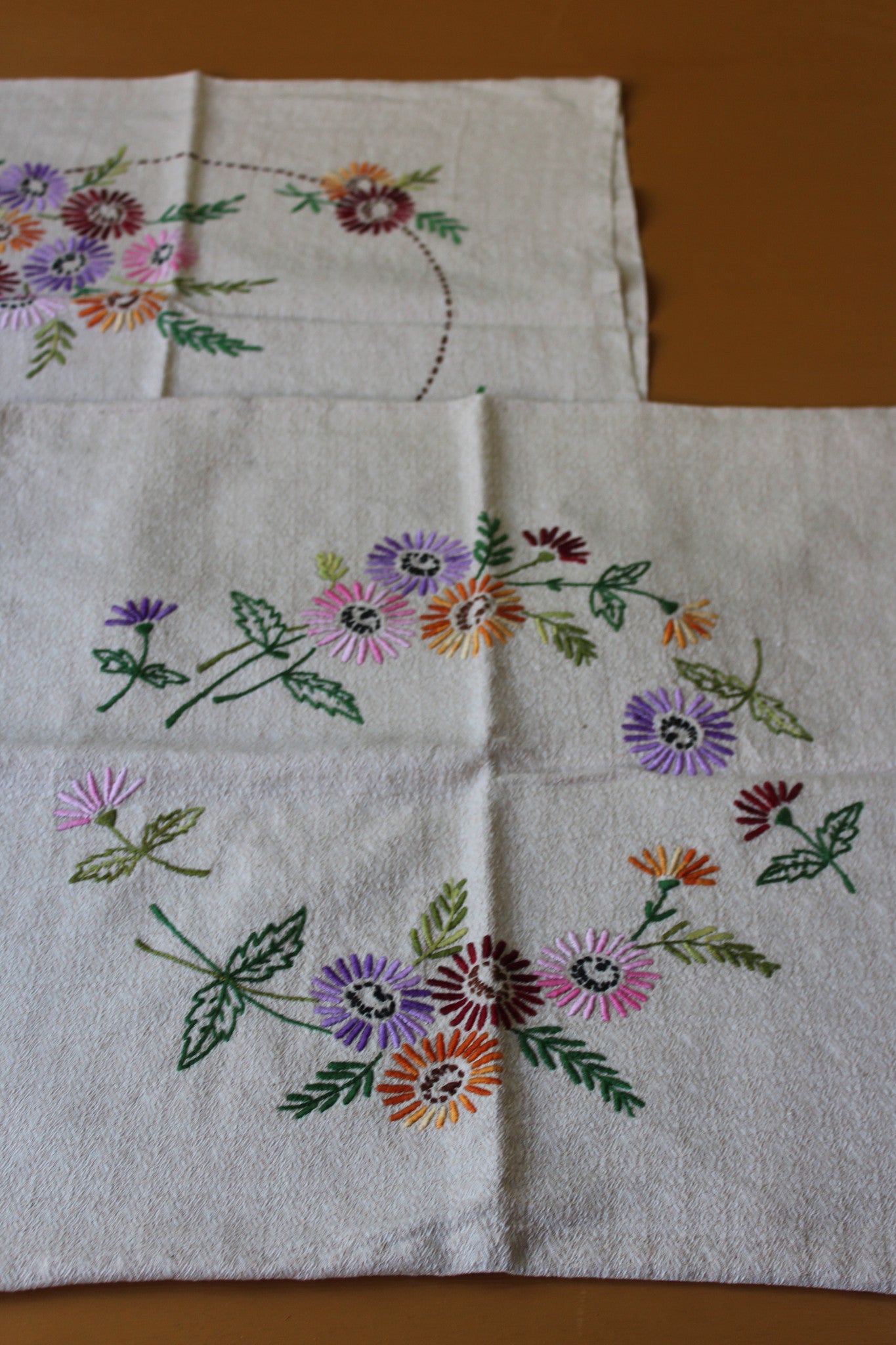Pair Floral Embroidered Cushion Slip Cover - Kernow Furniture
