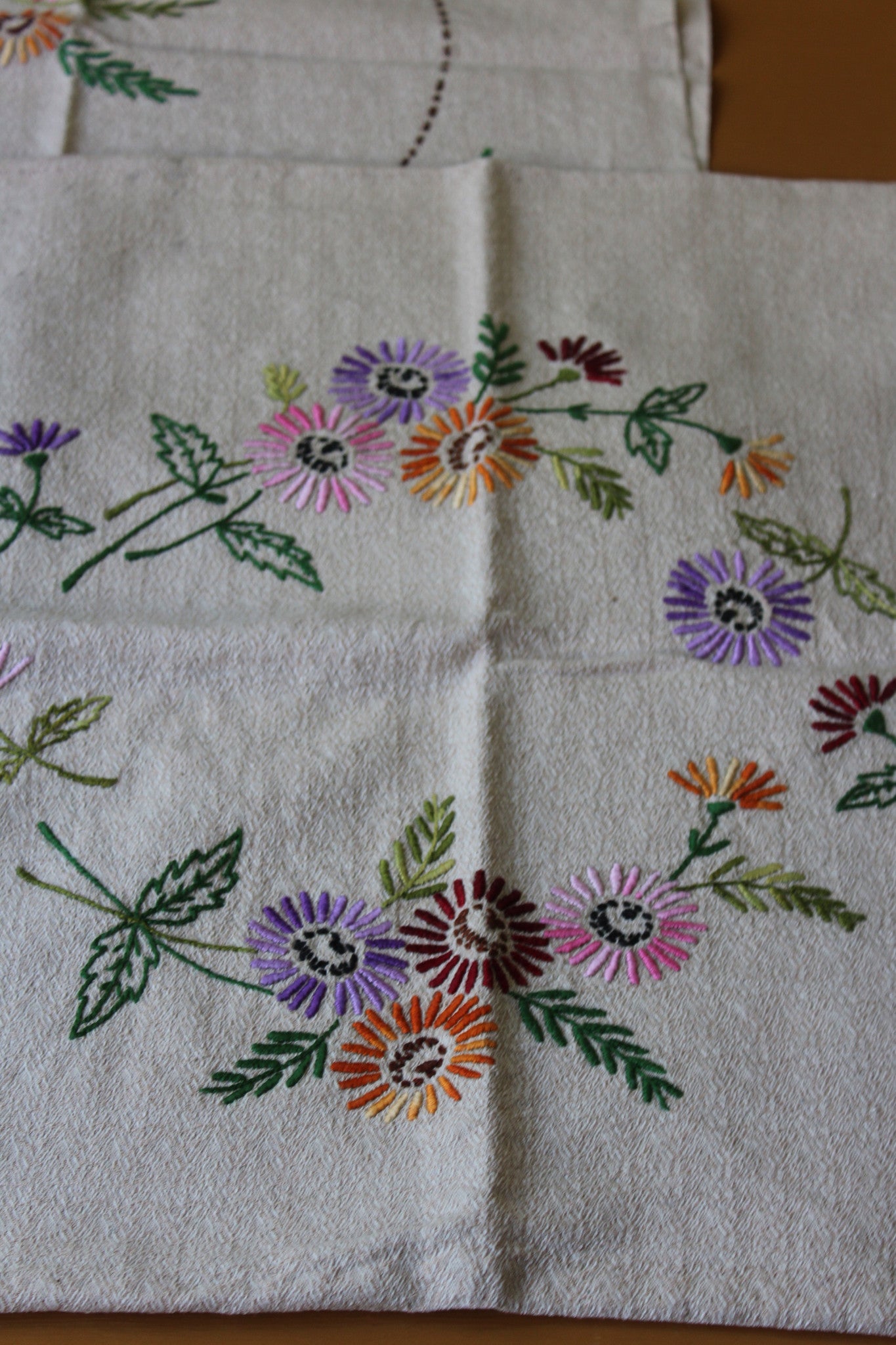 Pair Floral Embroidered Cushion Slip Cover - Kernow Furniture