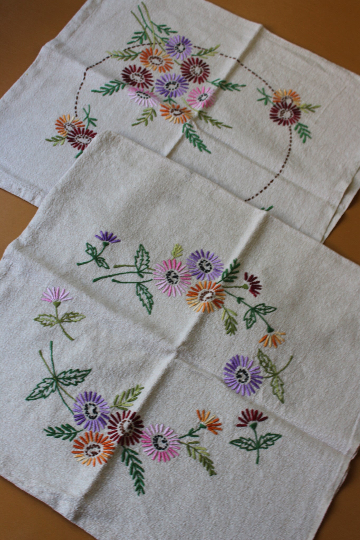 Pair Floral Embroidered Cushion Slip Cover - Kernow Furniture