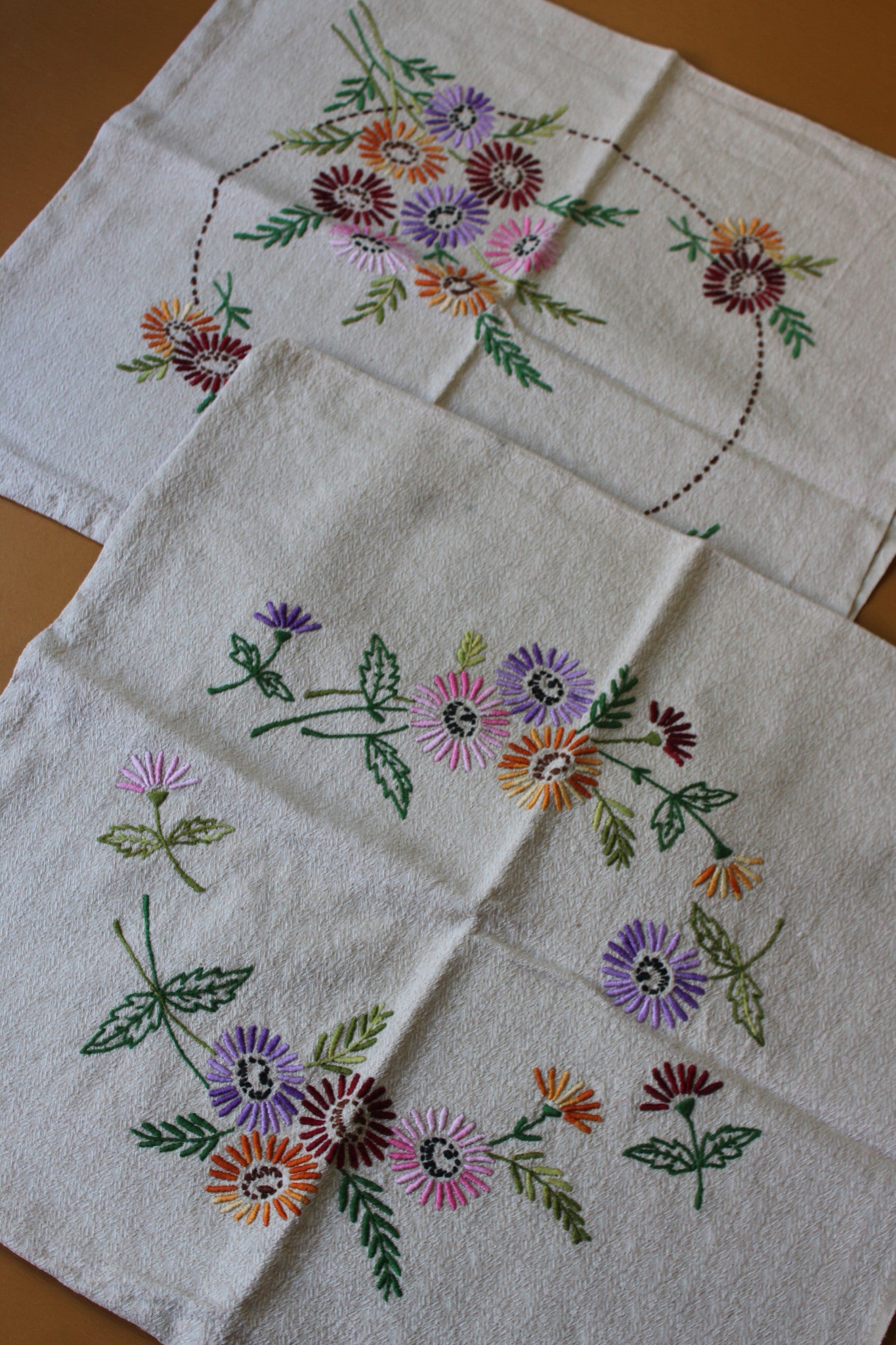 Pair Floral Embroidered Cushion Slip Cover - Kernow Furniture