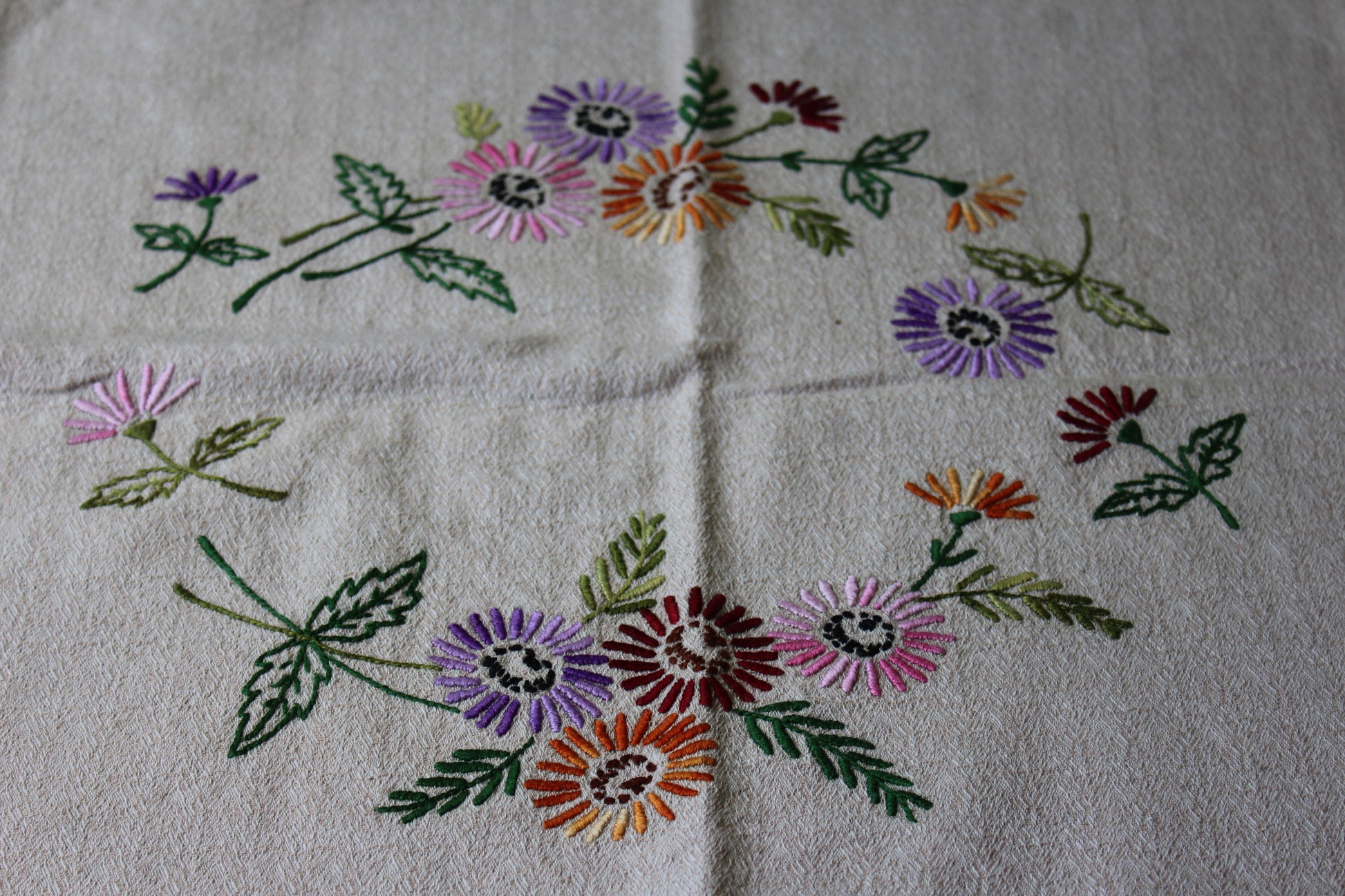 Pair Floral Embroidered Cushion Slip Cover - Kernow Furniture