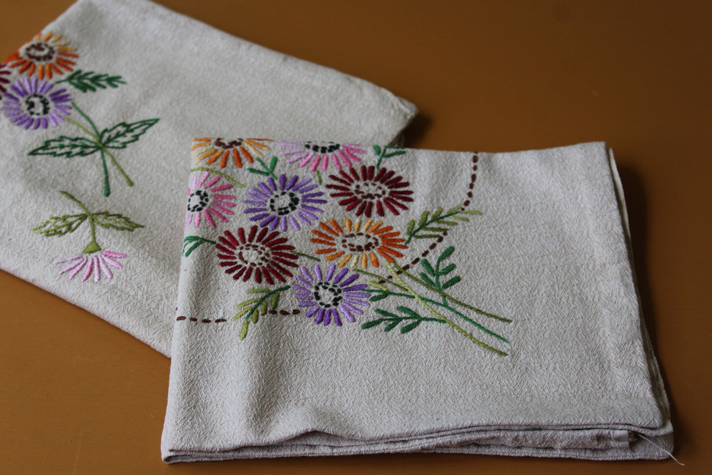 Pair Floral Embroidered Cushion Slip Cover - Kernow Furniture