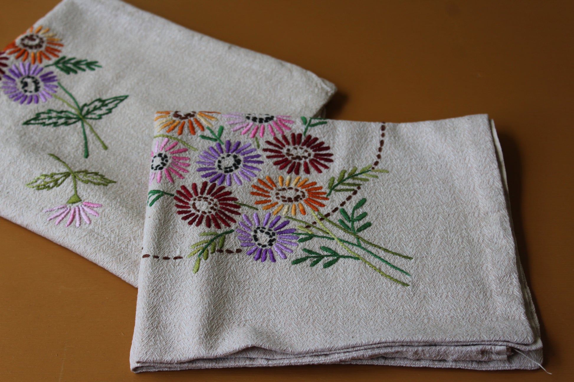 Pair Floral Embroidered Cushion Slip Cover - Kernow Furniture