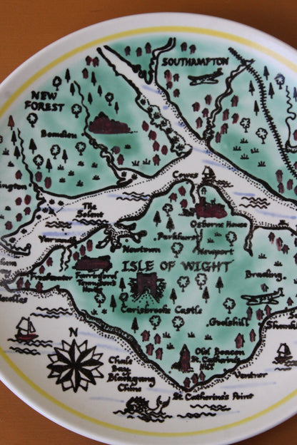 Pair Poole Pottery Map Plates - Kernow Furniture