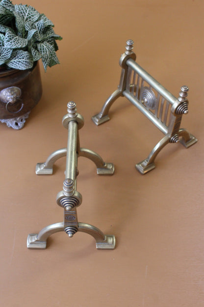 Victorian Aesthetic Movement Fire Dogs Tool Rest - Kernow Furniture