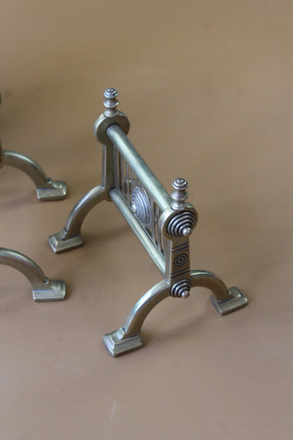 Victorian Aesthetic Movement Fire Dogs Tool Rest - Kernow Furniture