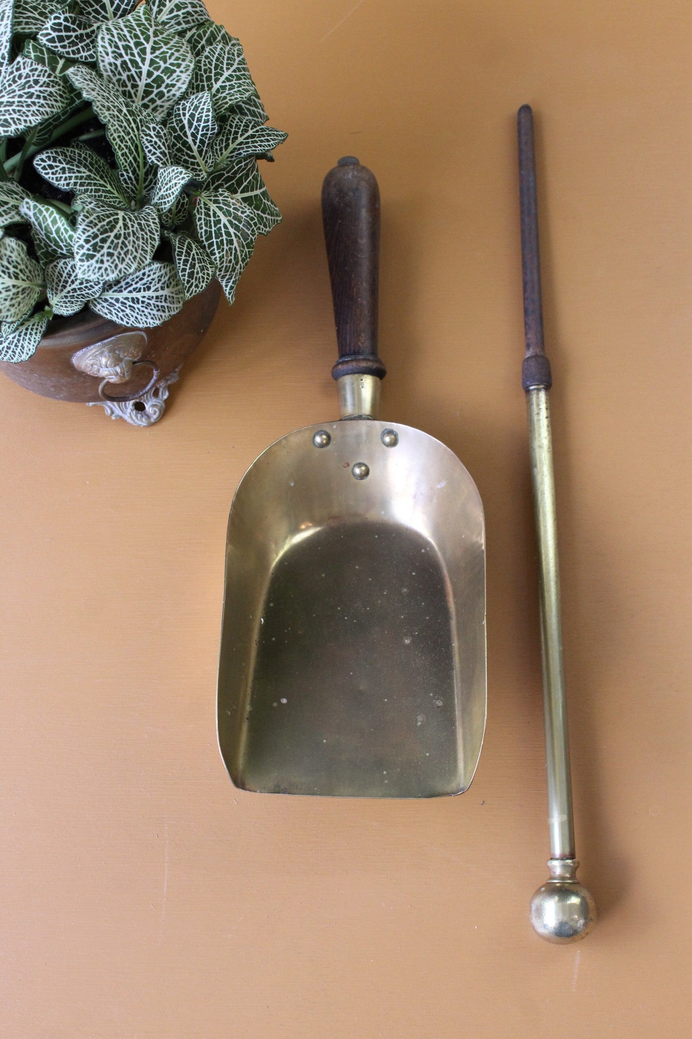 Brass Coal Shovel & Poker - Kernow Furniture