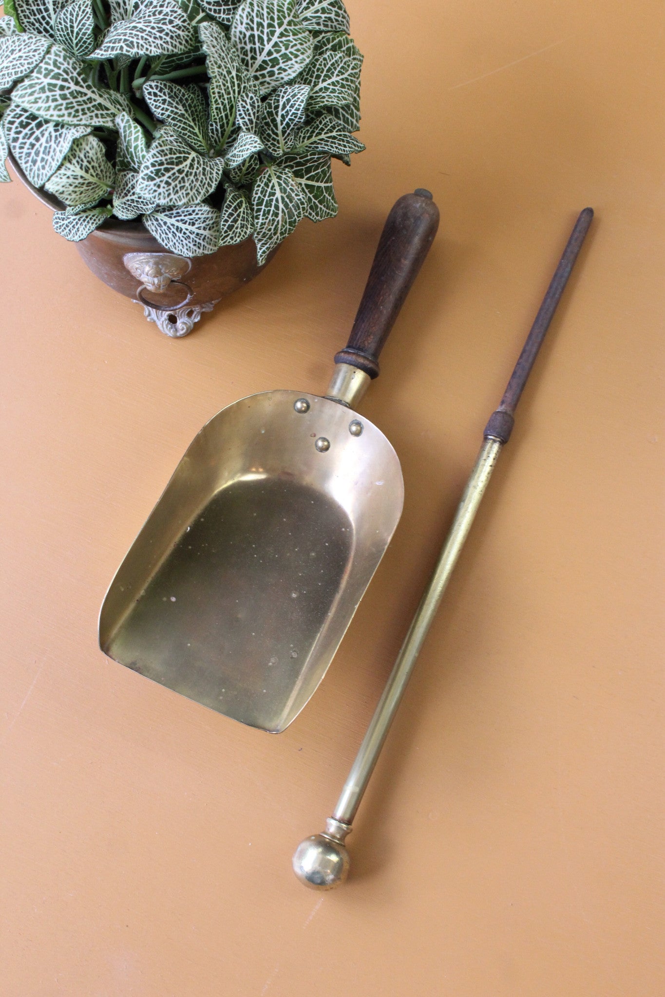 Brass Coal Shovel & Poker - Kernow Furniture