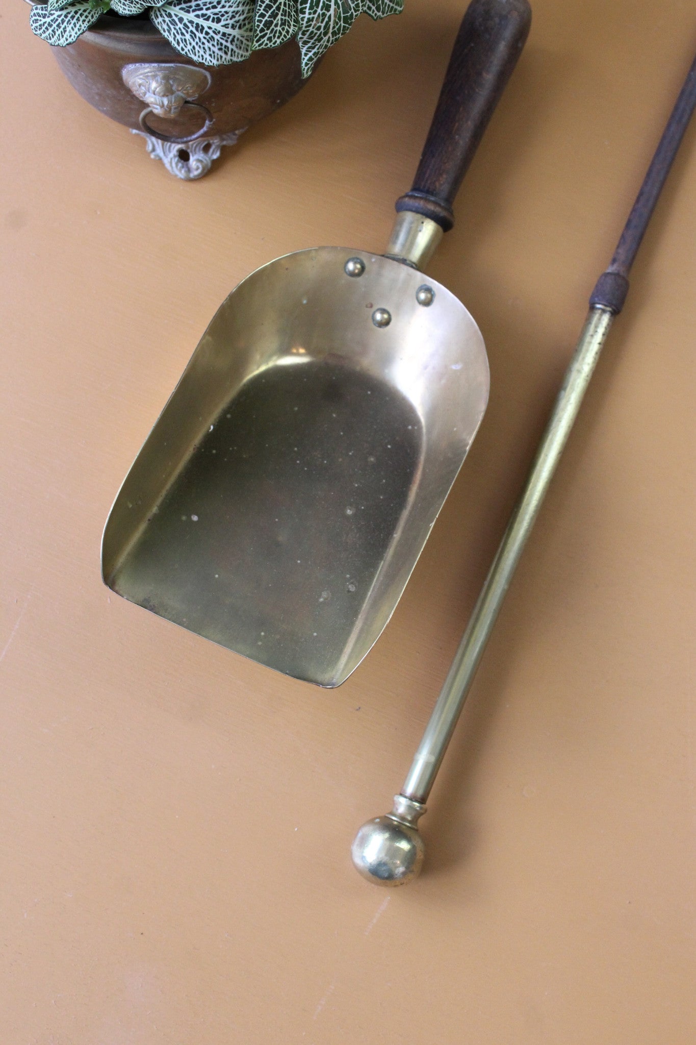 Brass Coal Shovel & Poker - Kernow Furniture