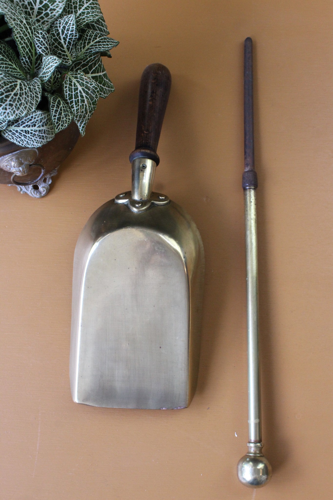 Brass Coal Shovel & Poker - Kernow Furniture