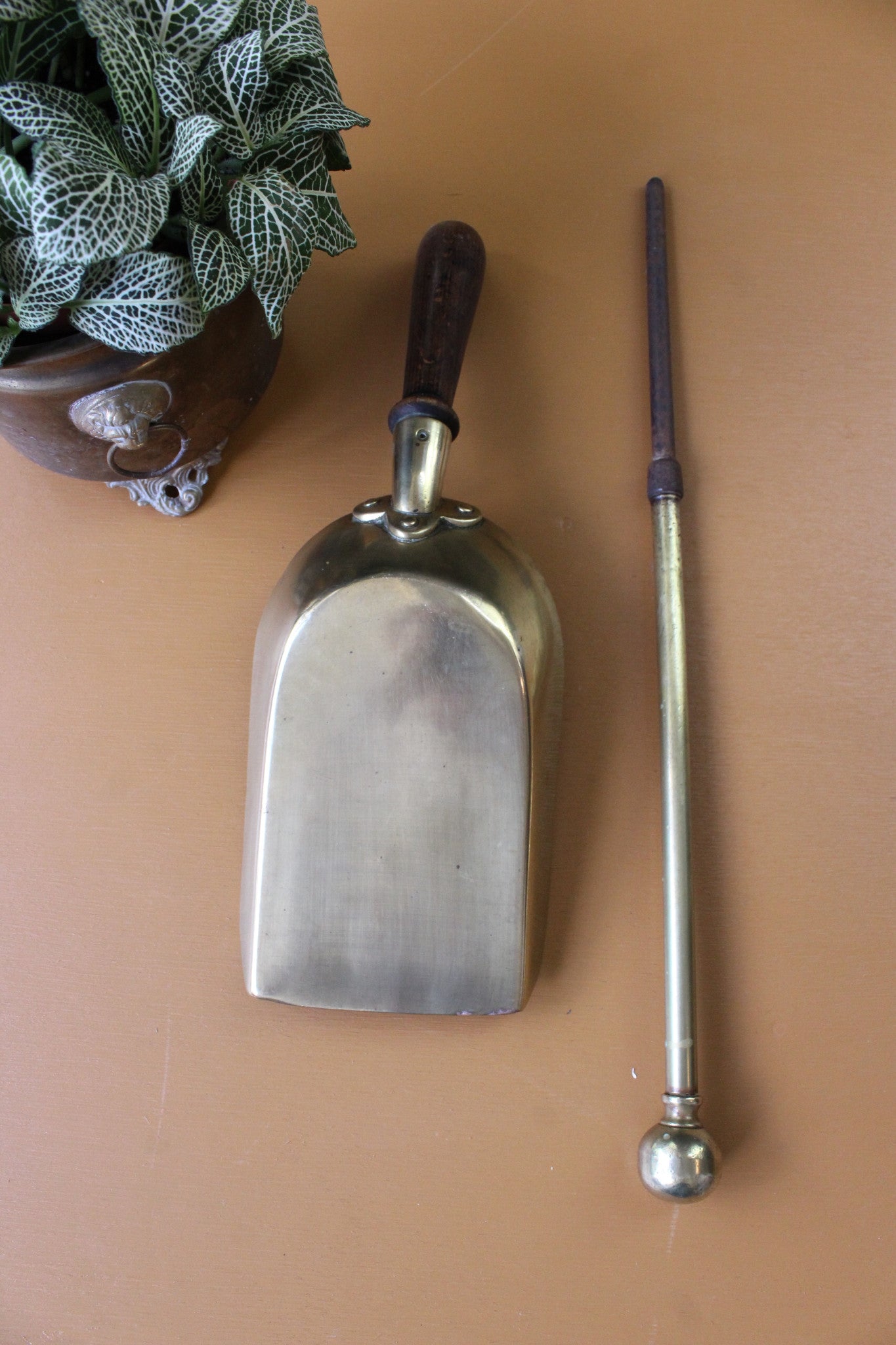 Brass Coal Shovel & Poker - Kernow Furniture