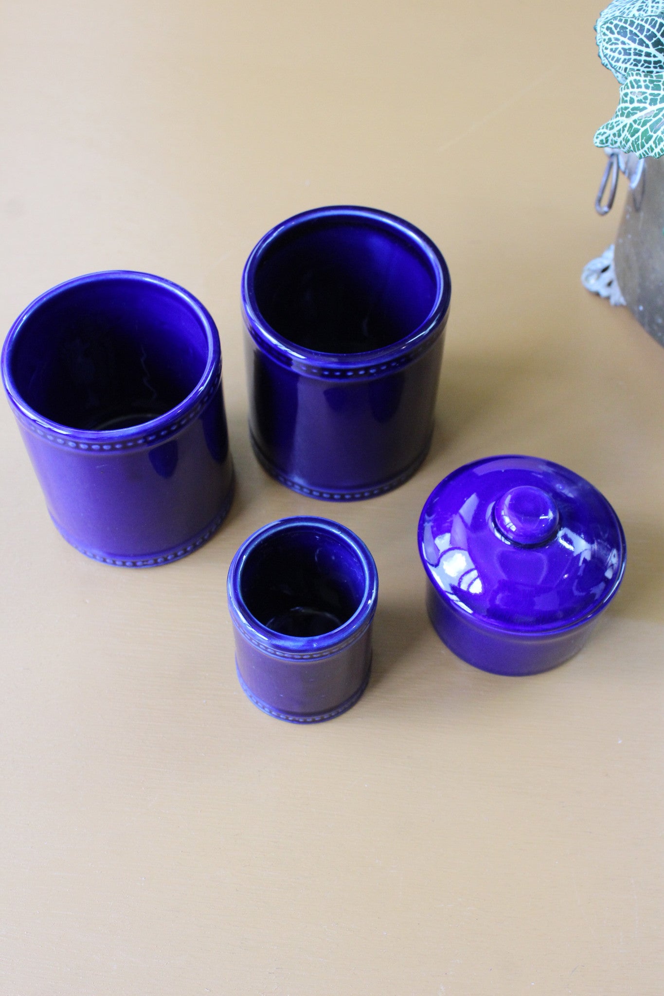 Blue Glazed Pots - Kernow Furniture