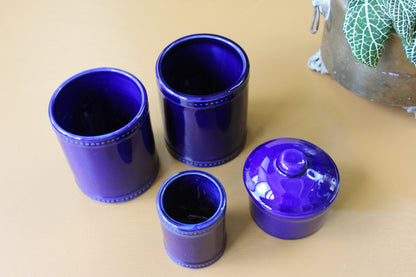 Blue Glazed Pots - Kernow Furniture