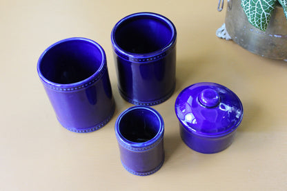 Blue Glazed Pots - Kernow Furniture