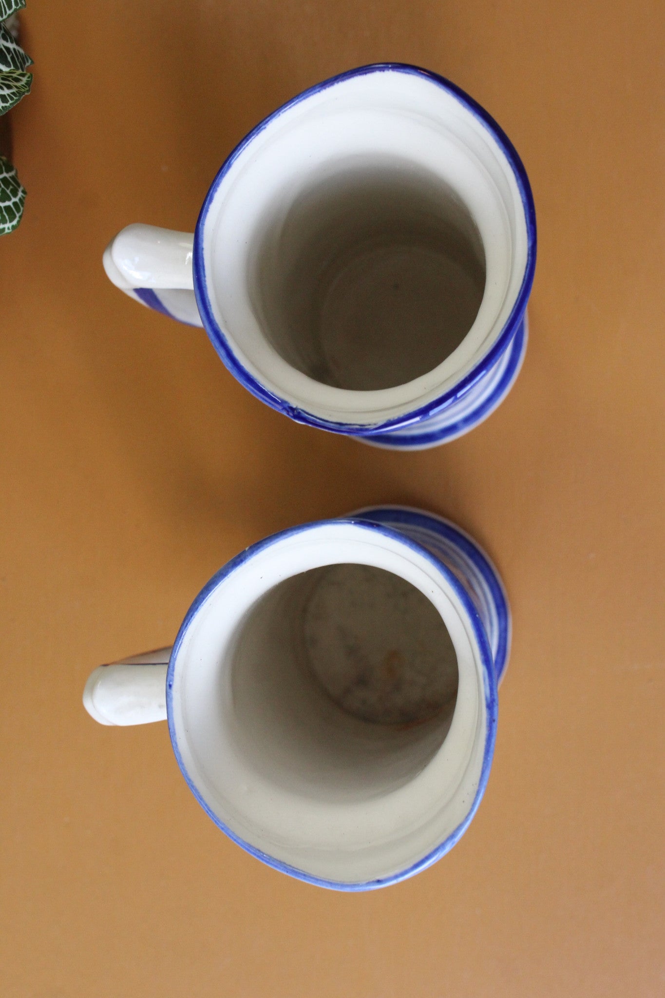 Pair Blue & White Delft Jug Vase - Kernow Furniture