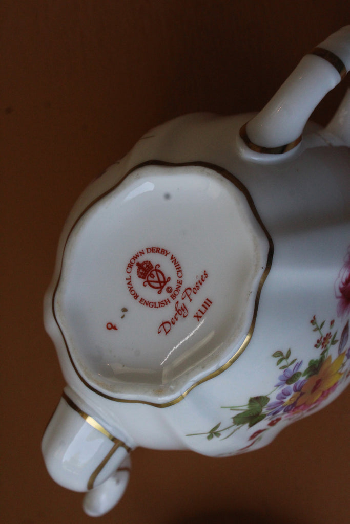 Royal Crown Derby Teapot - Derby Posies - Kernow Furniture